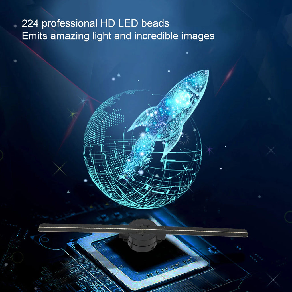 3D Hologram Display – Floating LED Visual Projector (41 cm)